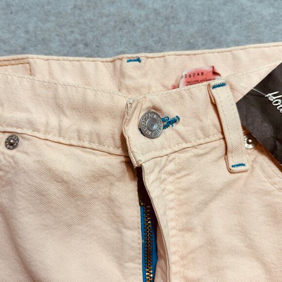 Levi's Short Womens S VTG Peach Chino Mid Rise Zip Fly Straight Pockets Casual - Picture 2 of 7